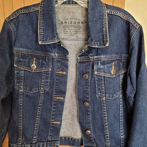 Arizona Jeans Co Womens Dark Denim Button Up Jacket, Size Large